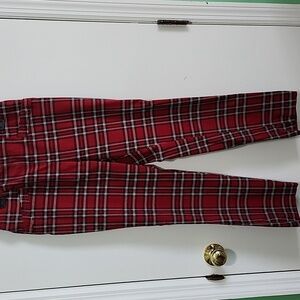 Red and Black Plaid Pants by Joe Benbasset Size Large